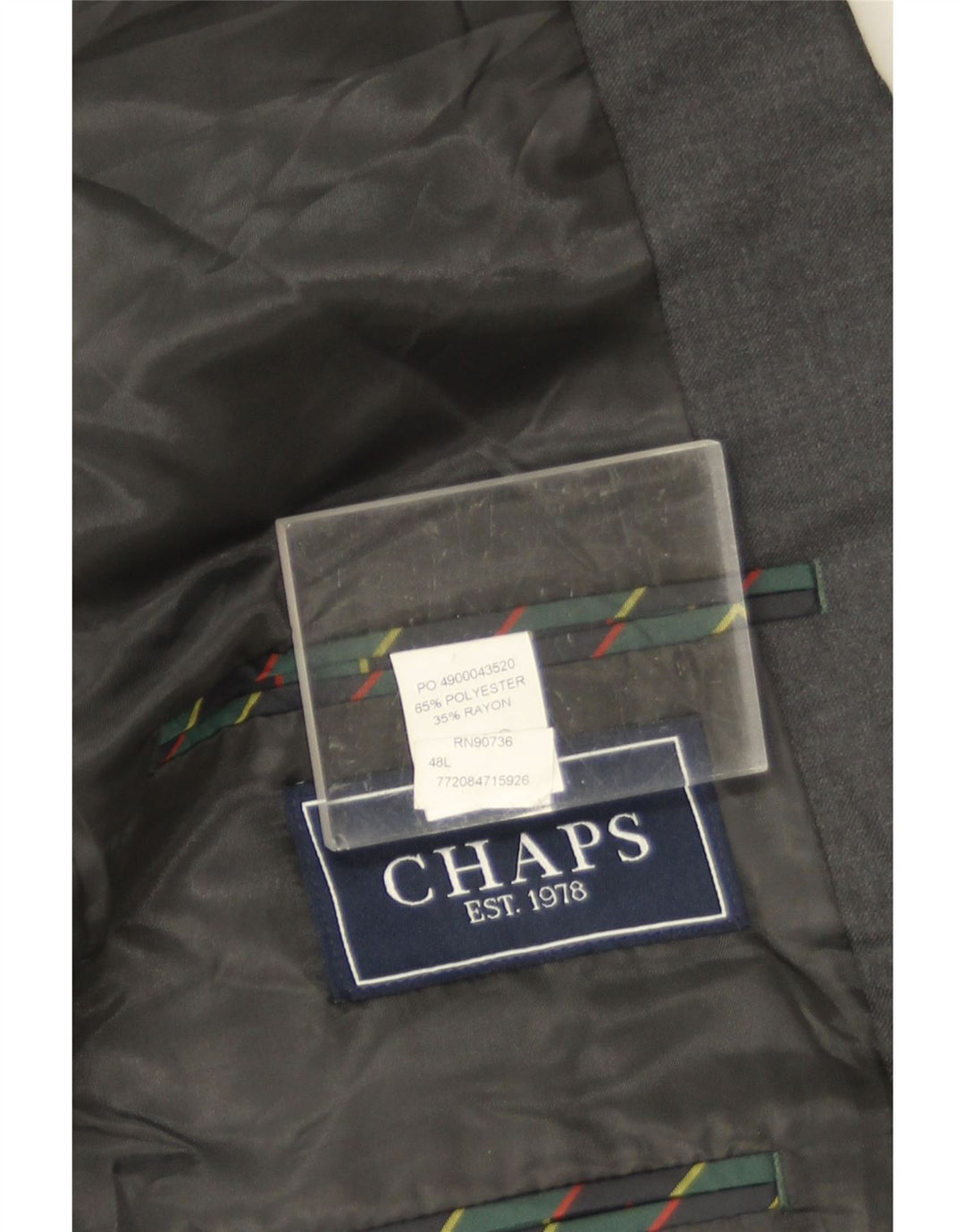 Chaps Herren-Blazer mit 2 Knöpfen, UK 48, 4XL, Grau, Polyester