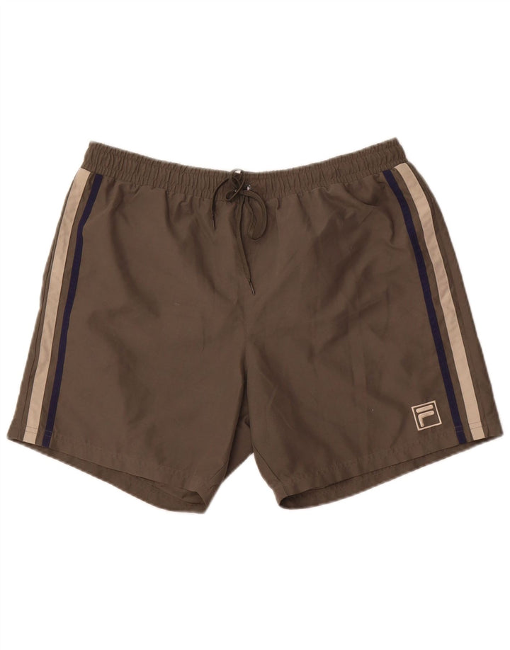 Fila Herren-Badeshorts, groß, Khaki, Polyester
