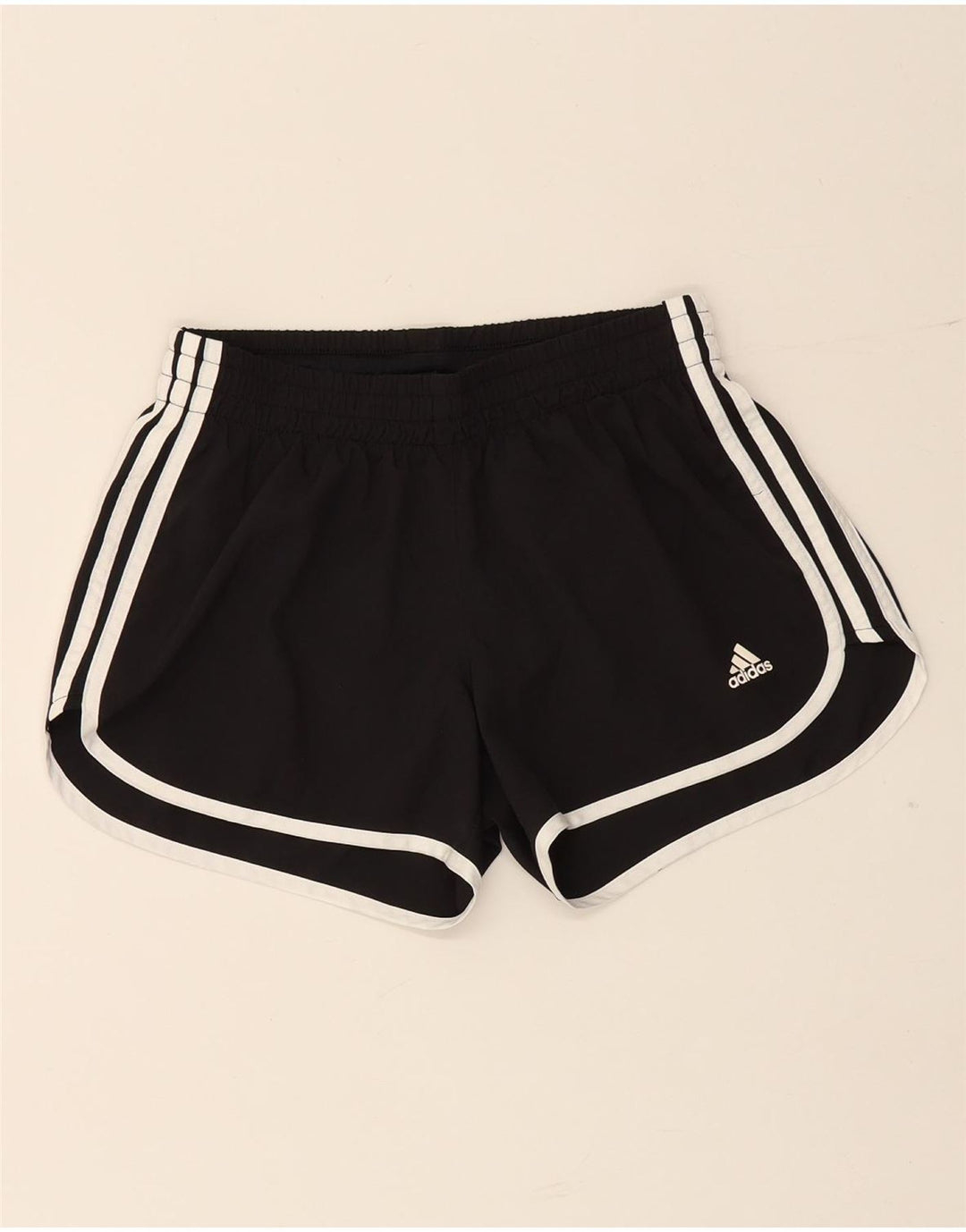 ADIDAS Damen Sportshorts UK 10 Small Schwarz Polyester