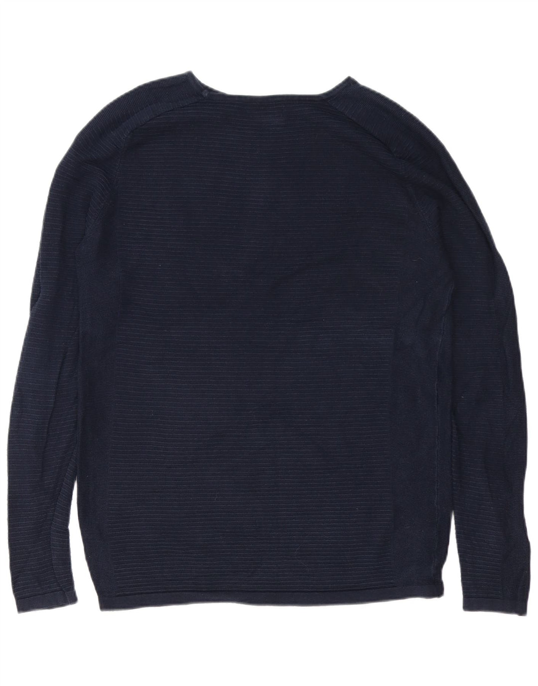 Jack & Jones Herren-Oberteil, langärmelig, mittelblau, Nadelstreifen-Baumwolle
