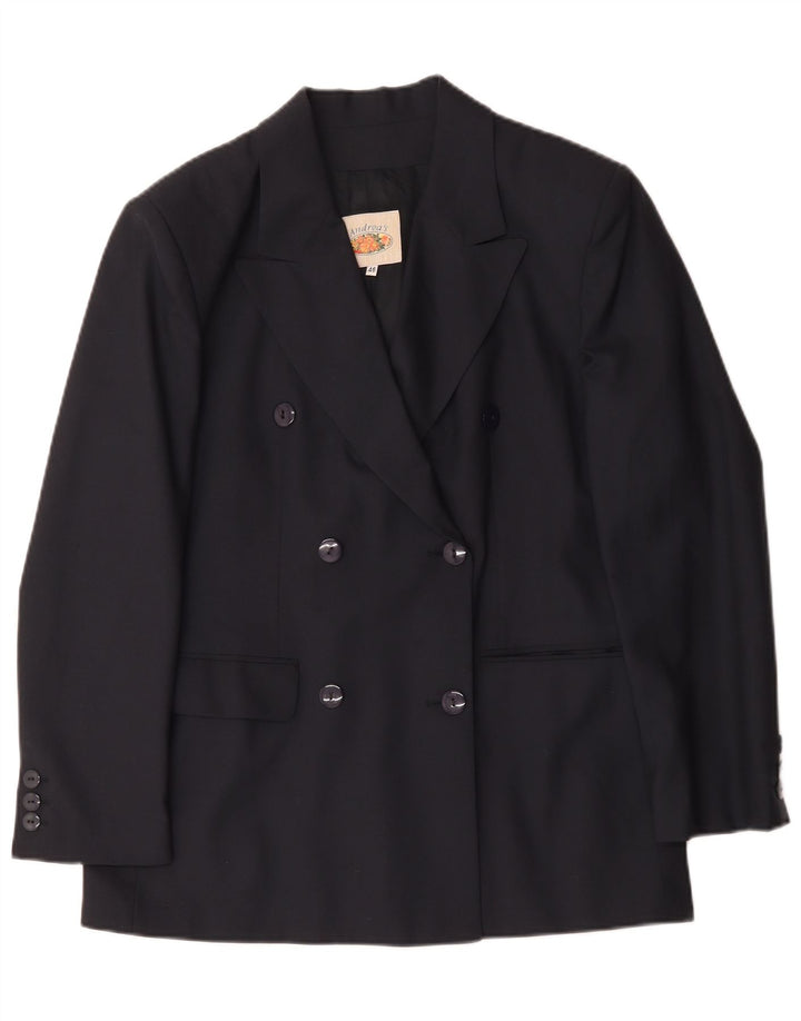 ANDREA'S Zweireihiger Damen-Blazer IT 46 Large Marineblau