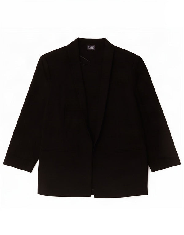 Marks & Spencer Damen-Blazer mit 3/4-Ärmeln, offen, Gr. 14, Schwarz