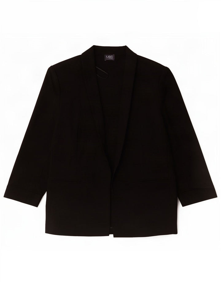 Marks & Spencer Damen-Blazer mit 3/4-Ärmeln, offen, Gr. 14, Schwarz