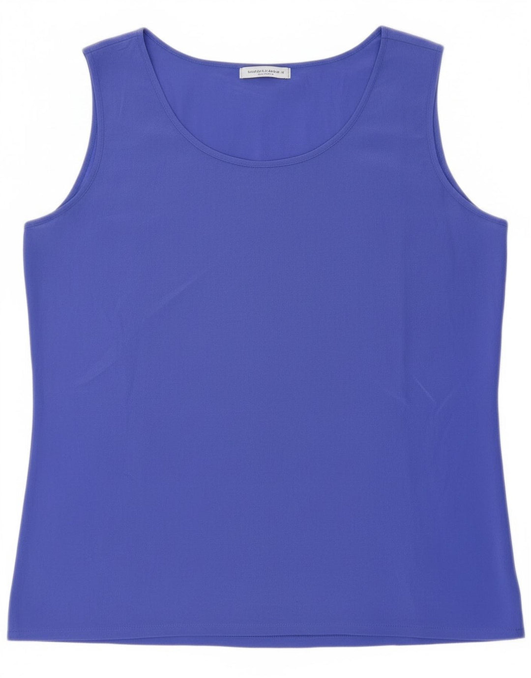 Vintage Damen Durchsichtiges Weste Top UK 8 Kleine blaue Seide