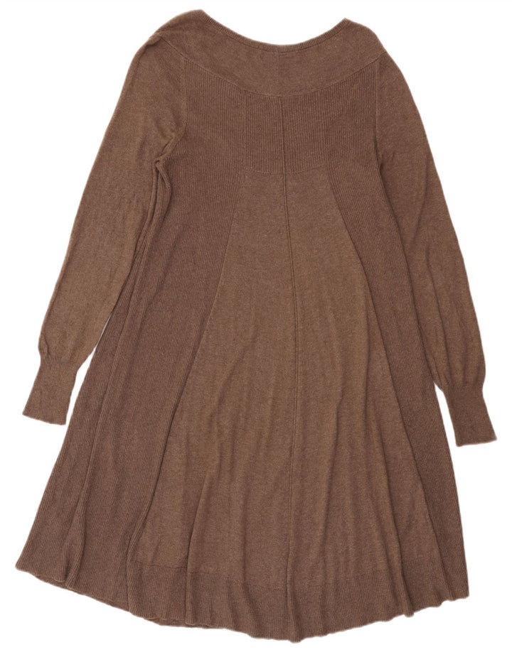 Marks & Spencer Damen Pulloverkleid UK 14 Mittelbraune Baumwolle