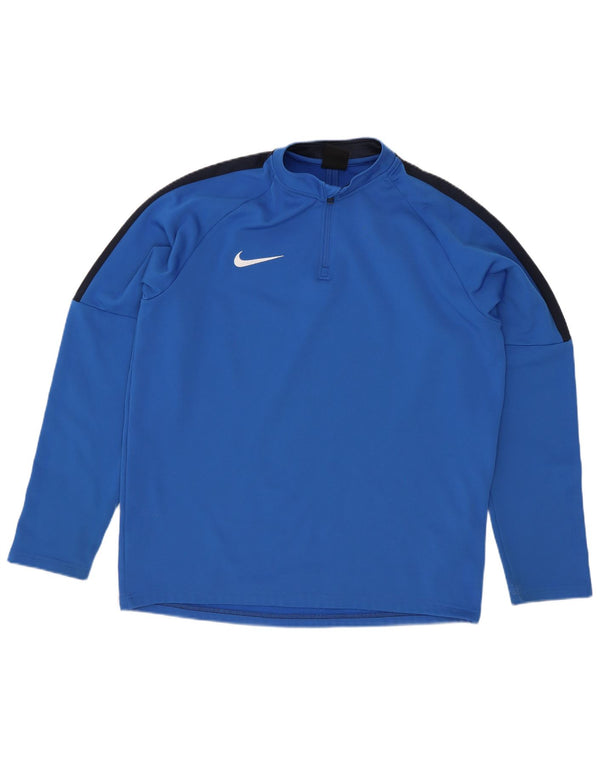 Nike Jungen-Pullover-Trainingsoberteil mit Reißverschluss, 13–14 Jahre, XL, Blau, Farbblock