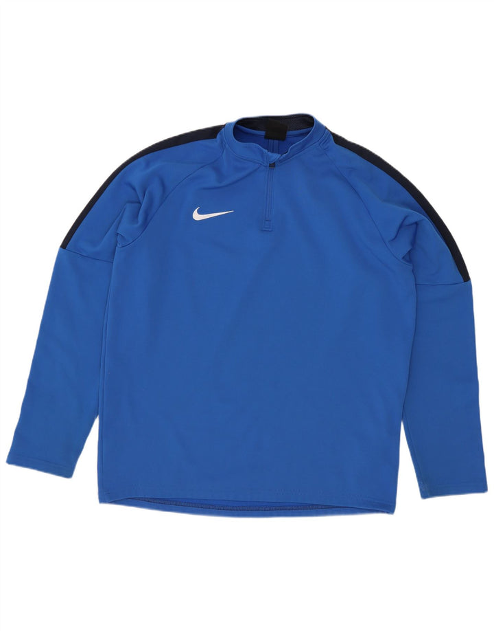 Nike Jungen-Pullover-Trainingsoberteil mit Reißverschluss, 13–14 Jahre, XL, Blau, Farbblock