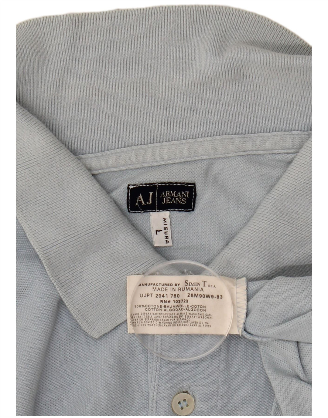Armani Herren-Poloshirt, große blaue Baumwolle