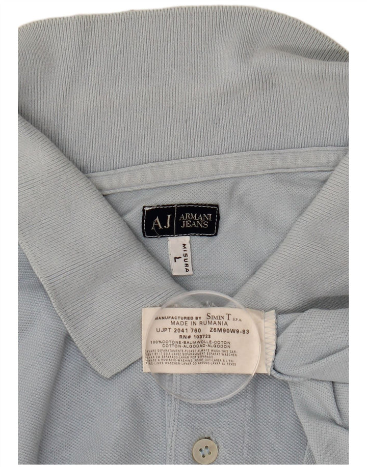 Armani Herren-Poloshirt, große blaue Baumwolle
