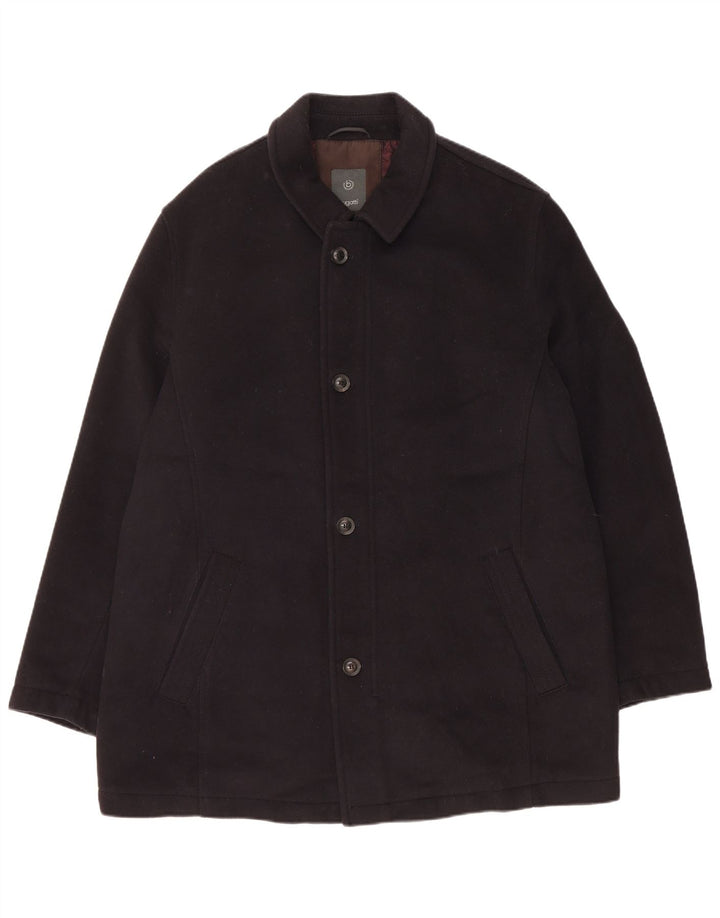 Bugatti Herrenmantel UK 42 XL Schwarze Wolle