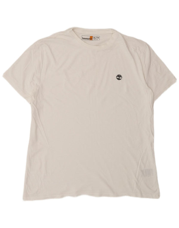 Timberland Herren Slim Fit T-Shirt Top XL Weiße Baumwolle