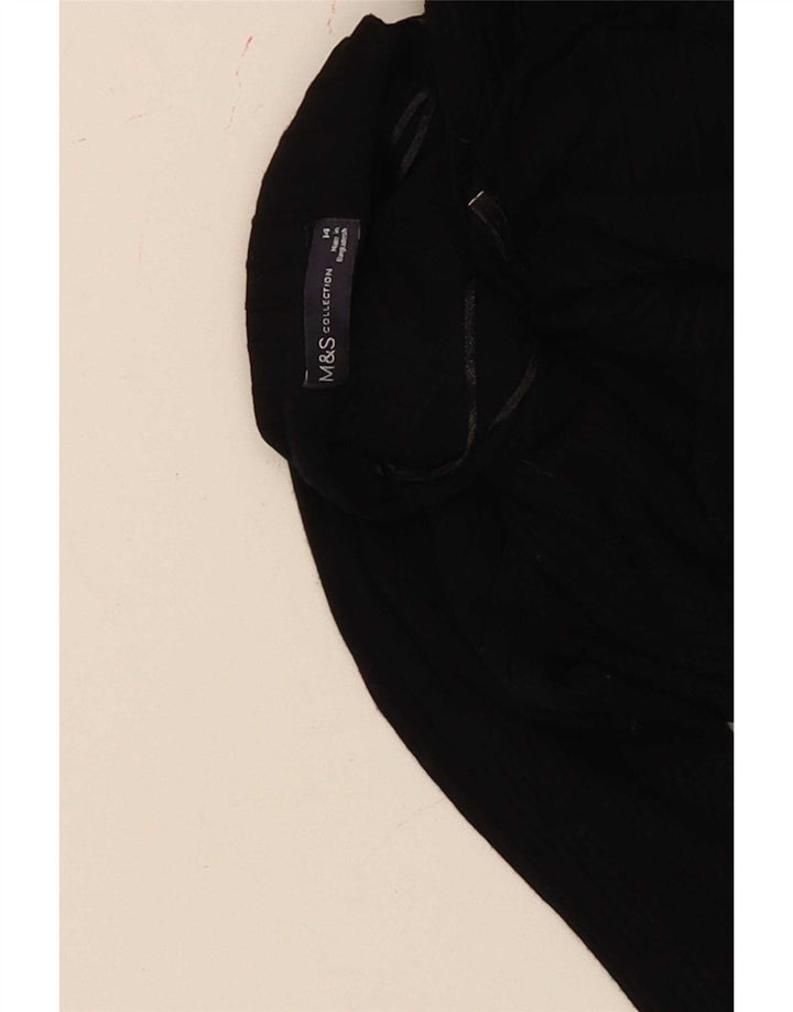 Marks & Spencer Damen Crop Top Langarm UK 14 Medium Schwarz