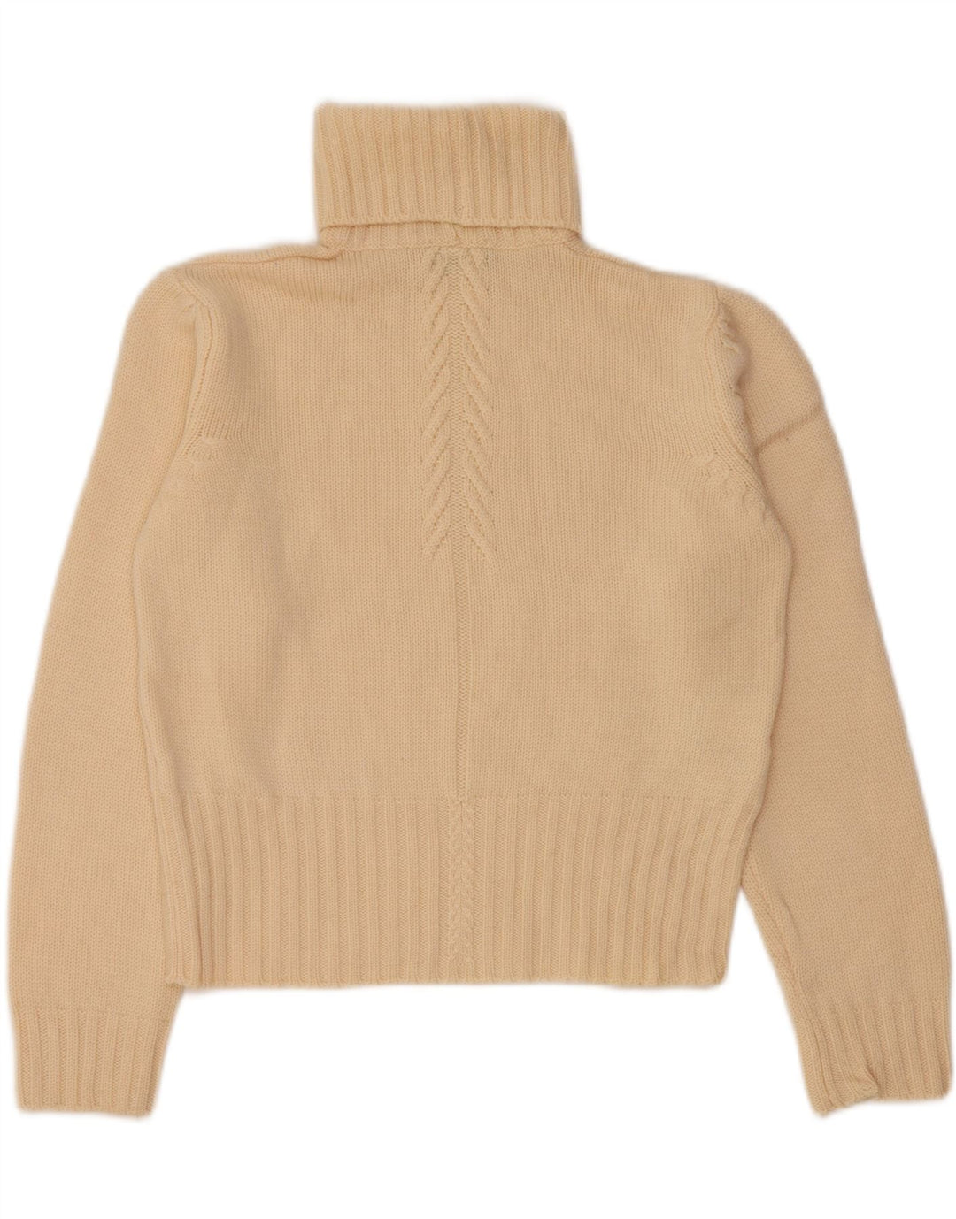 FRANCESCA Rollkragenpullover für Damen, UK 16, Größe L, Beige, Schurwolle