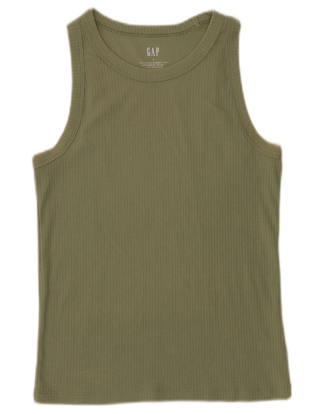 Gap Damen Weste Top UK 8 Small Khaki Baumwolle