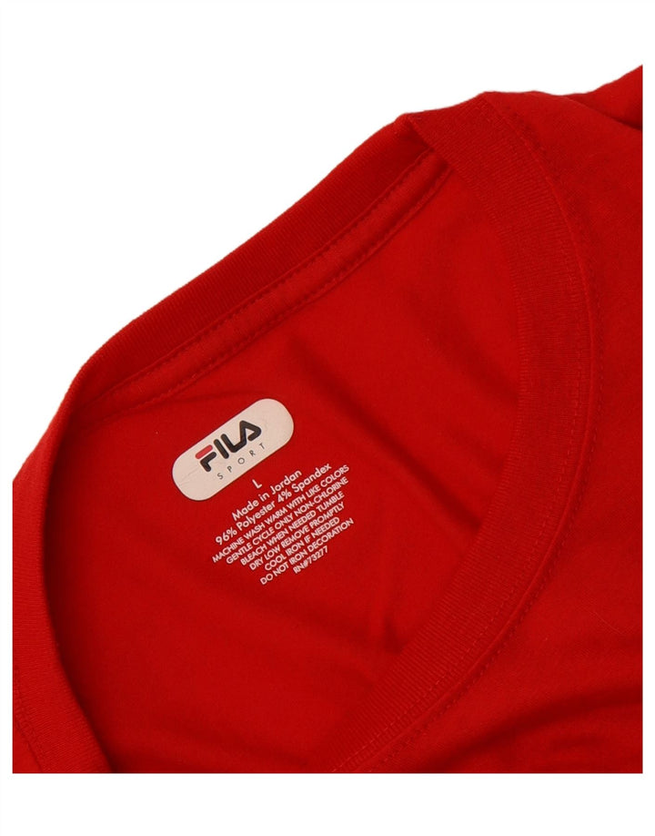FILA Mens Vest Top Large Red Polyester Vintage Fila and Second-Hand Fila from Messina Hembry 