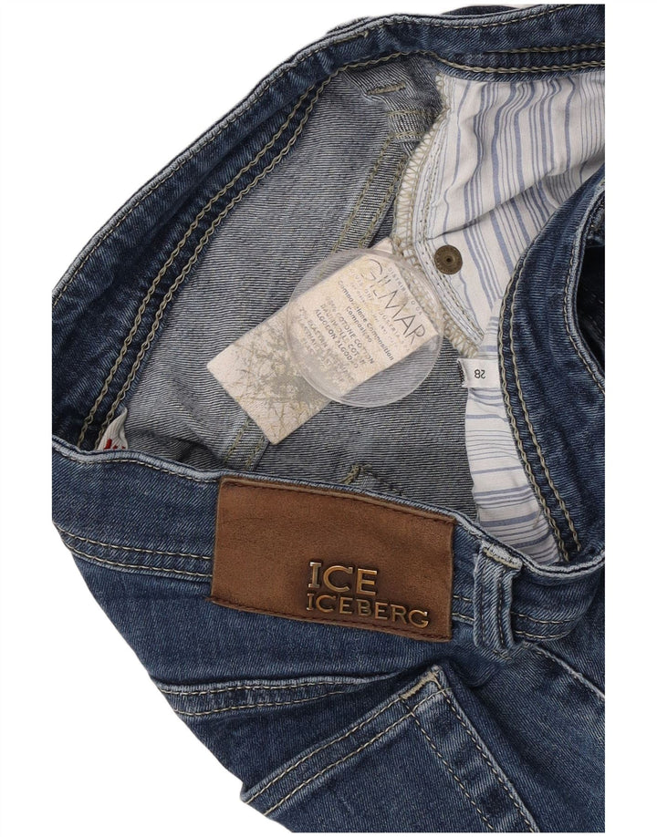 Iceberg Damen Slim Jeans W28 L28 Blaue Baumwolle