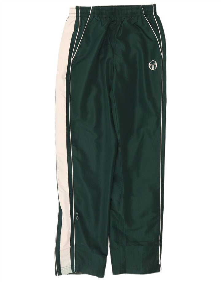 Sergio Tacchini Herren-Trainingshose, klein, grünes Farbblock-Polyester