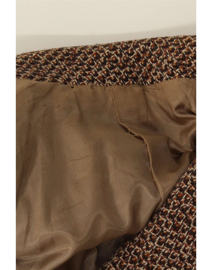 Vintage Damen Zweireihiger Mantel UK 14 Mittelbraun