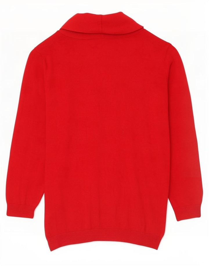 Chaps Damen-Pullover mit Schalkragen, UK 12, mittelrote Seide