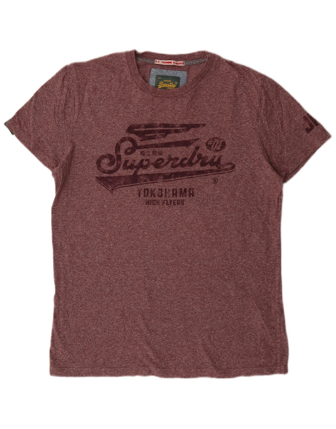 Superdry Damen Grafik-T-Shirt-Oberteil aus großer, kastanienbraun gesprenkelter Baumwolle