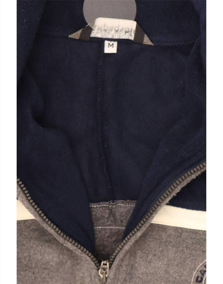 Campagnolo Herren-Fleecepullover mit Reißverschluss am Hals, mittelgraues Farbblock-Polyester