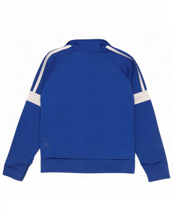Adidas Jungen-Trainingsanzug-Top-Jacke, 5–6 Jahre, blaues Farbblock-Polyester