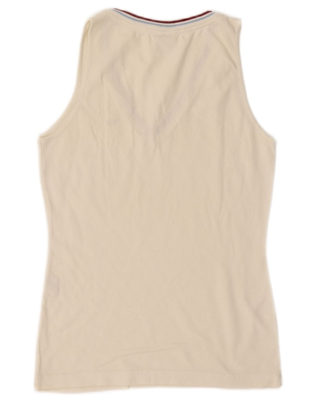 Lacoste Damen-Trägershirt, Größe 40, mittlere, cremefarbene Baumwolle