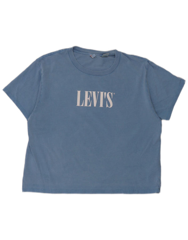 Levi's Damen-T-Shirt mit Grafik, UK 14, mittelblaue Baumwolle