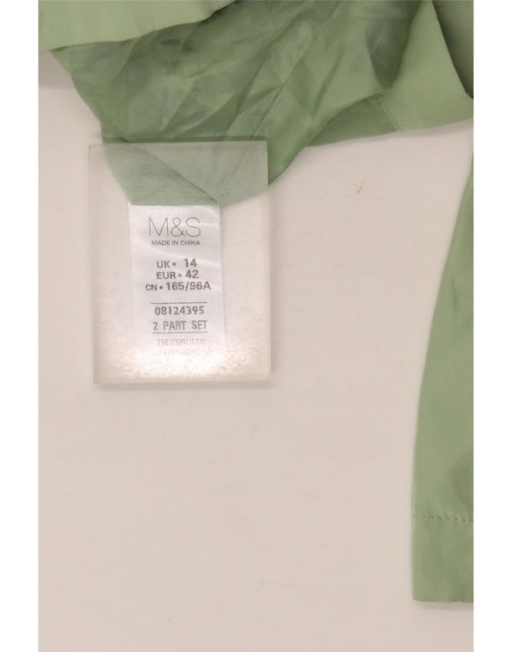 Marks & Spencer Damen-Utility-Jacke mit Kapuze, UK 14, Größe L, grün, Polyester