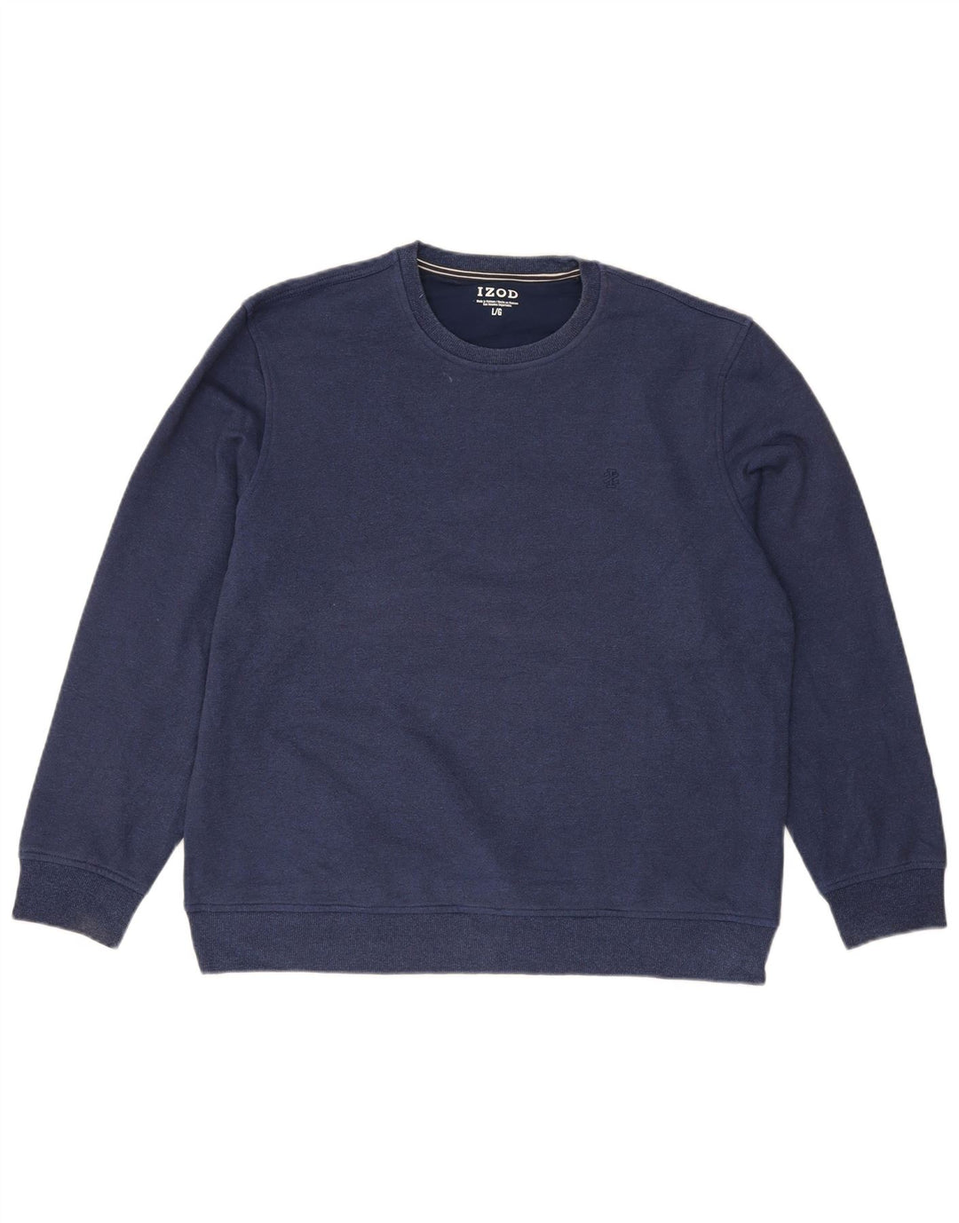 IZOD Mens Sweatshirt Jumper Large Navy Blue Cotton