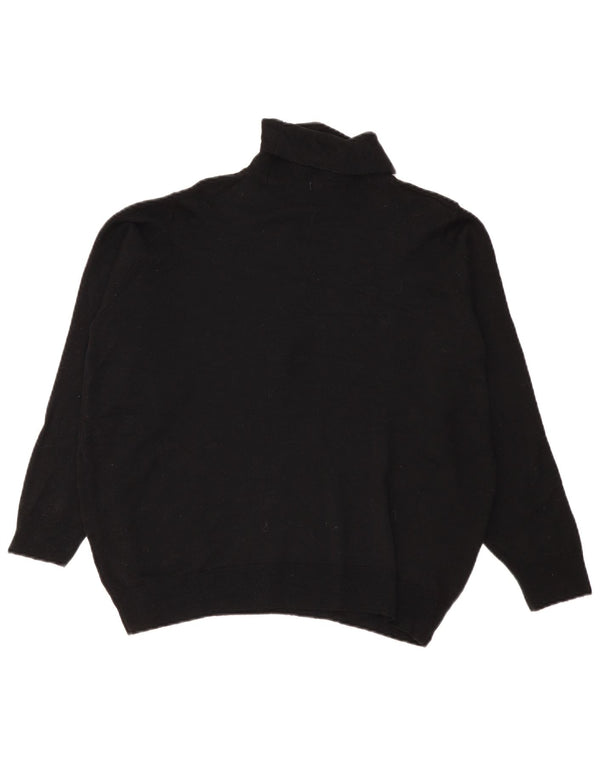 Marks & Spencer Damen Rollkragenpullover, UK 20 2XL, schwarze Schurwolle