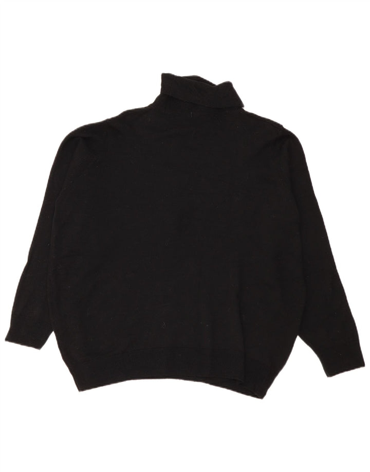 Marks & Spencer Damen Rollkragenpullover, UK 20 2XL, schwarze Schurwolle