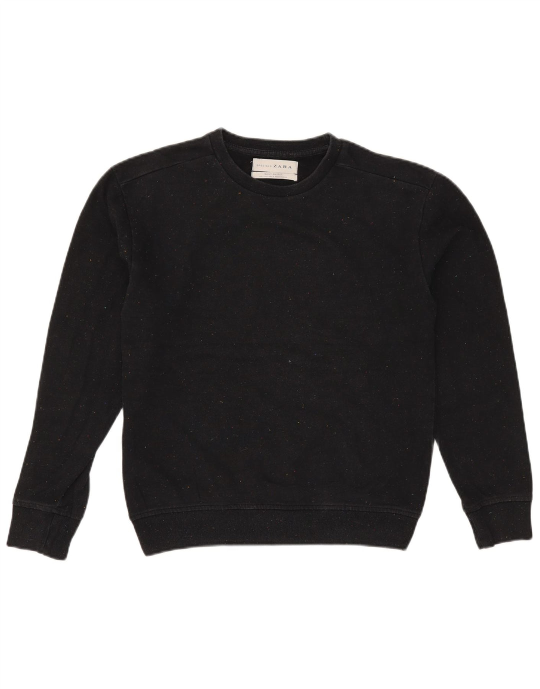 Zara Herren-Sweatshirt-Pullover, klein, schwarz gefleckt