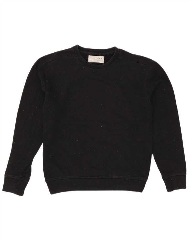 Zara Herren-Sweatshirt-Pullover, klein, schwarz gefleckt