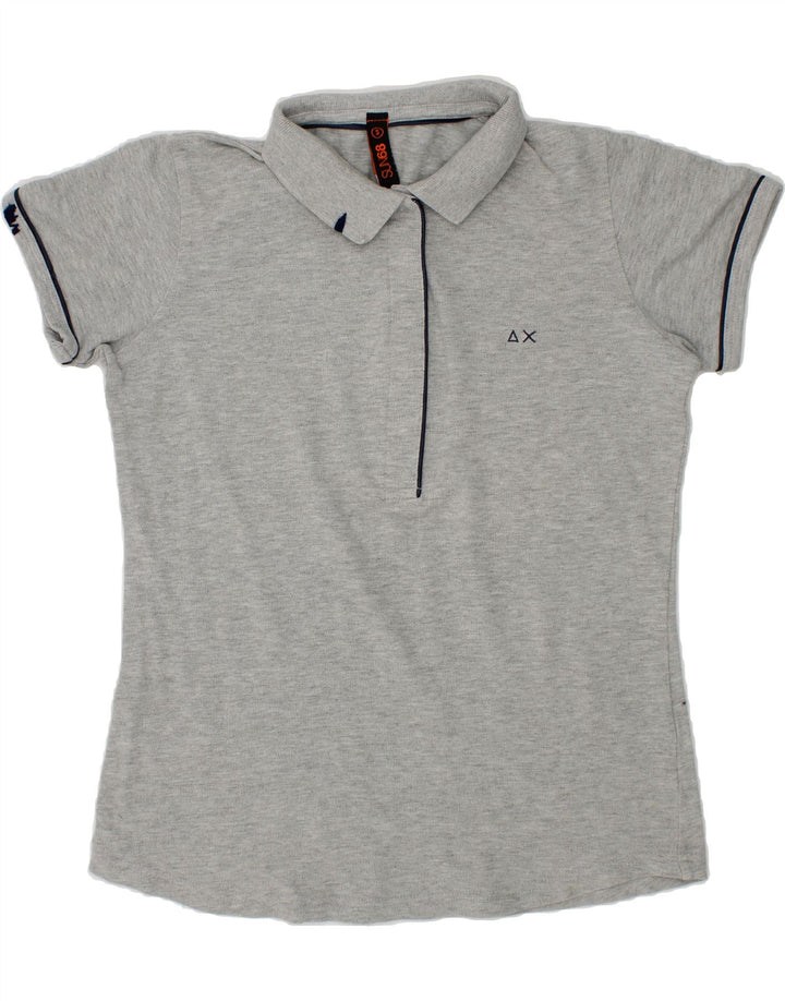 SUN68 Womens Crop Polo Shirt UK 8 Small Grey Cotton Vintage Sun68 and Second-Hand Sun68 from Messina Hembry 