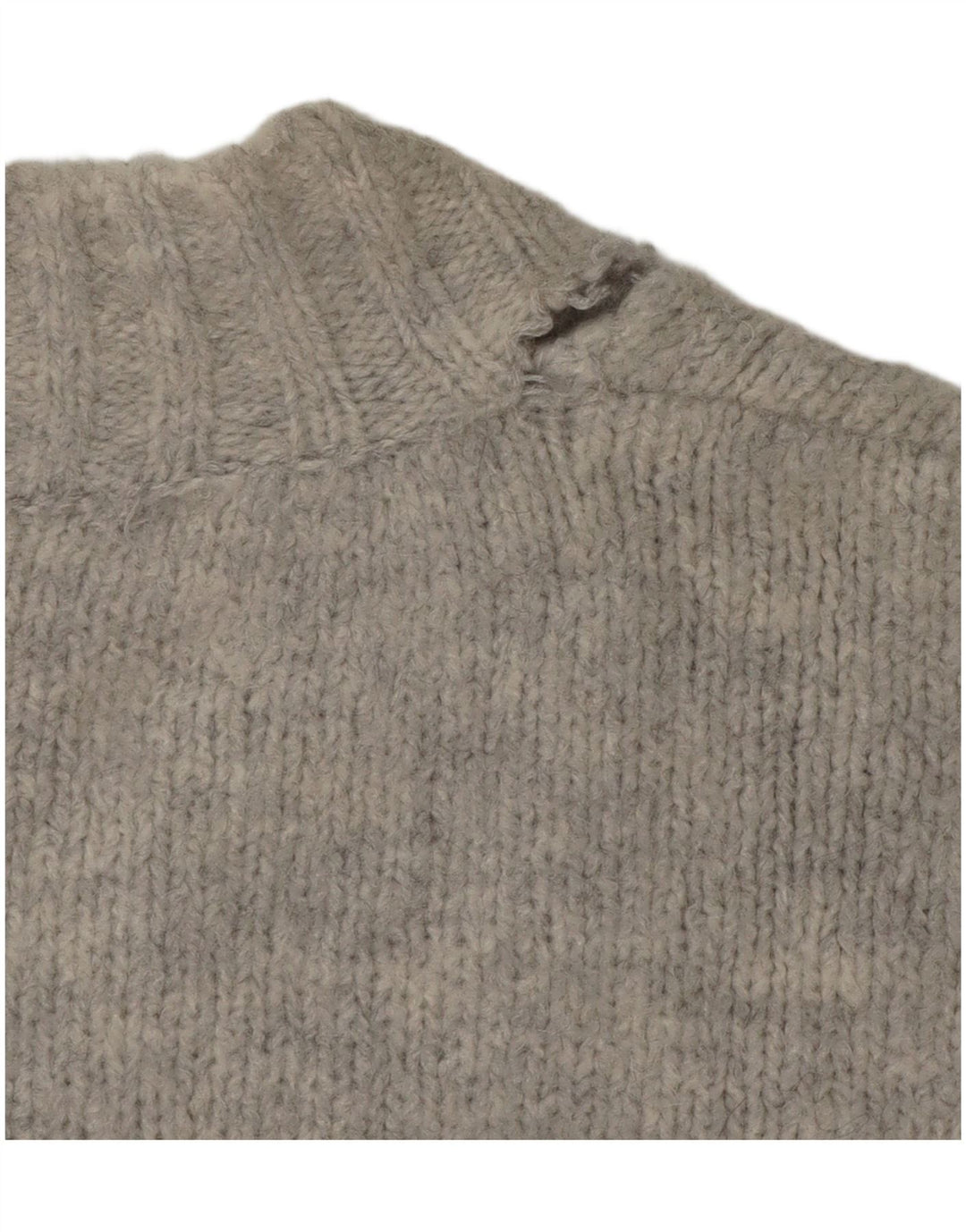 Zara Damen-Pullover, übergroß, V-Ausschnitt, Gr. 10, Größe S, Grau, Acryl