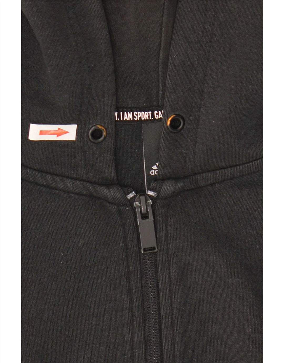 Adidas Herren-Kapuzenpullover mit Reißverschluss, mittelschwarz, Baumwolle