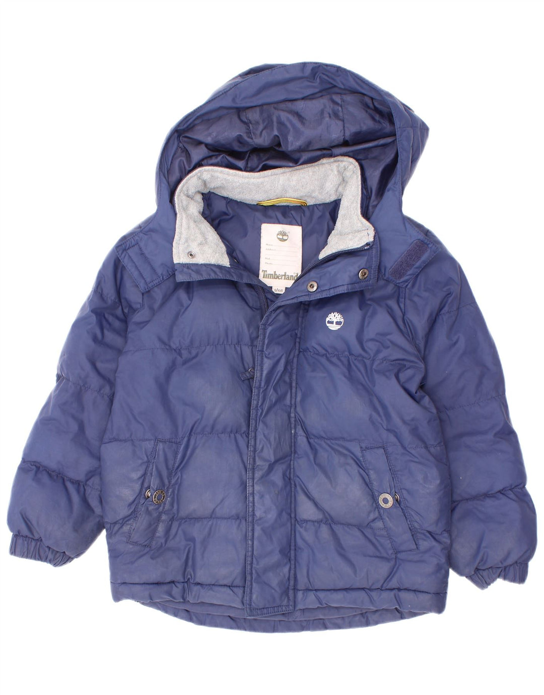 Timberland wattierte Jungenjacke mit Kapuze, 4–5 Jahre, marineblaues Polyester