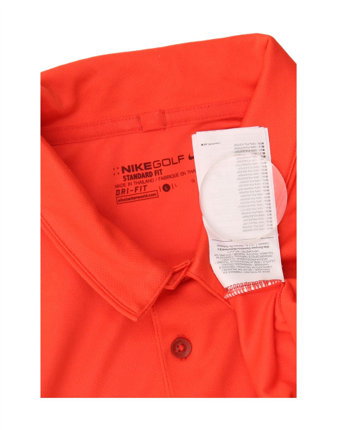 Nike Herren Dri Fit Poloshirt, großes orangefarbenes Colourblock-Polyester