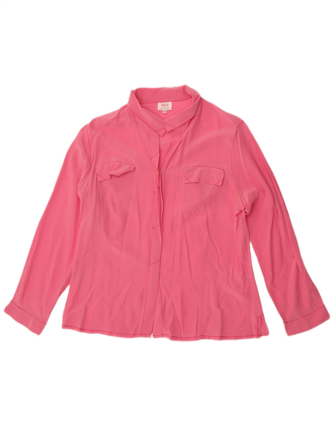 Cherie Damen Hemdbluse IT 48 XL Rosa Seide