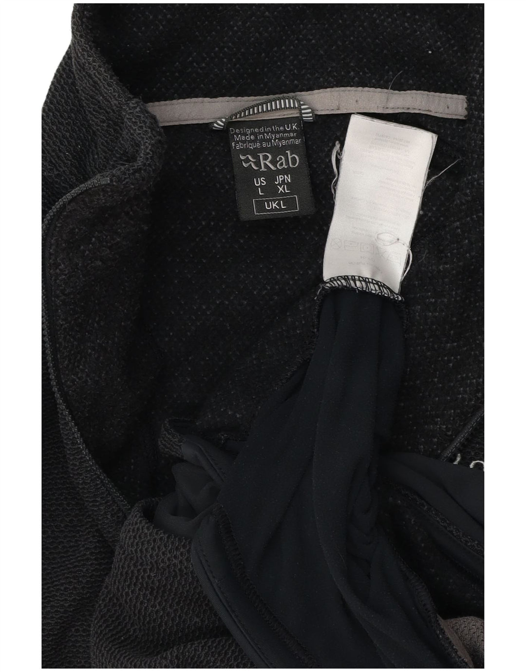 RAB Herren-Sweatshirt mit Reißverschluss am Hals, groß, schwarzes Farbblock-Polyester