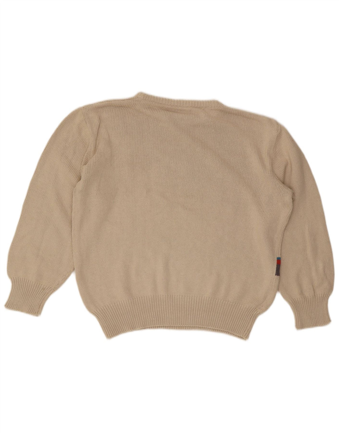 Basile Herren-Pullover mit Rundhalsausschnitt, groß, beige, Colourblock-Baumwolle