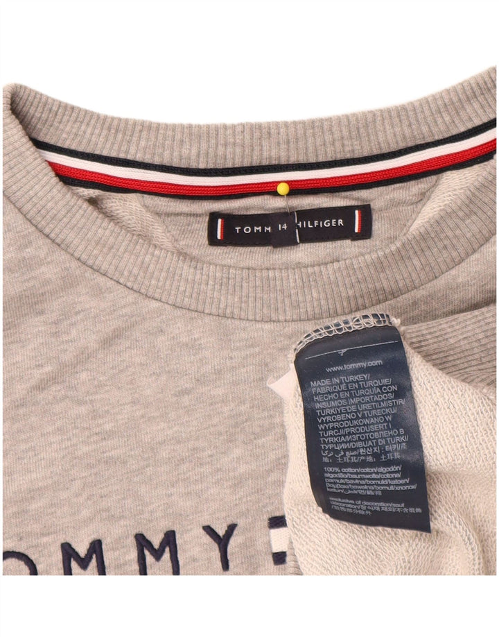 Tommy Hilfiger Grafik-Sweatshirt für Jungen, 13–14 Jahre, grau gefleckt