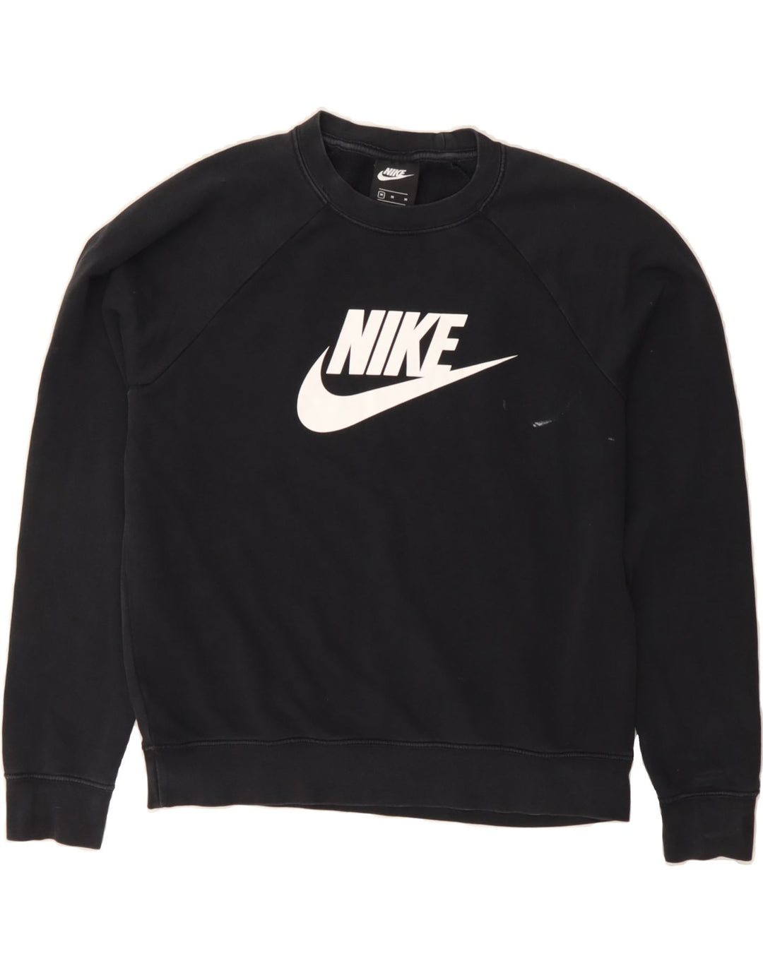 NIKE Womens Graphic Sweatshirt Jumper UK 14 Medium Black Cotton Vintage Nike and Second-Hand Nike from Messina Hembry 