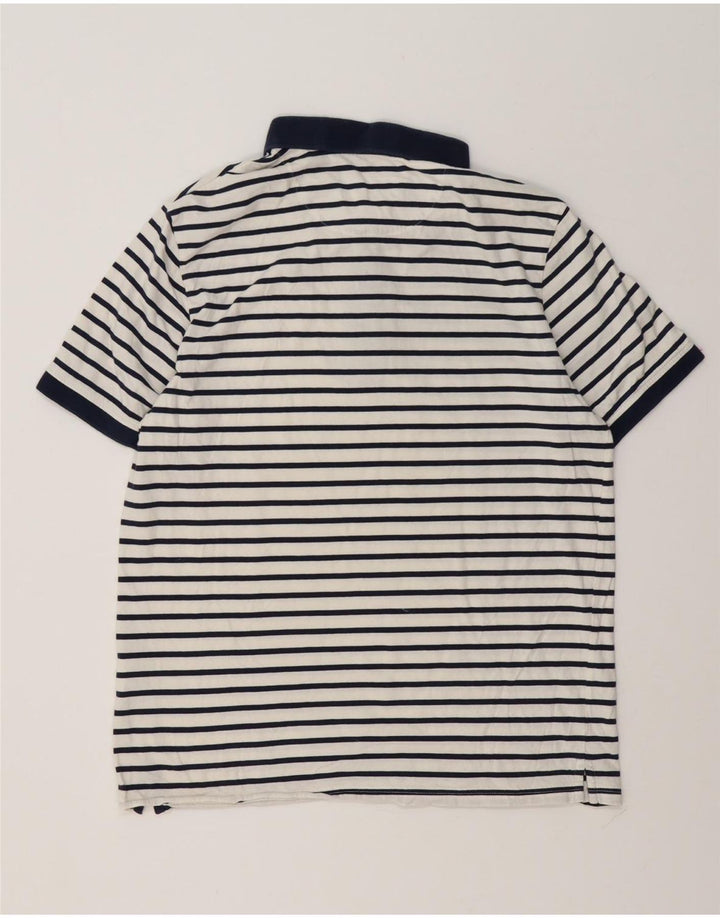 Lyle & Scott Herren-Poloshirt, groß, weiß gestreift, Baumwolle