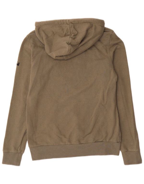 Superdry Damen-Kapuzenpullover mit Grafik, übergroß, UK 10, Größe S, Khaki, Baumwolle