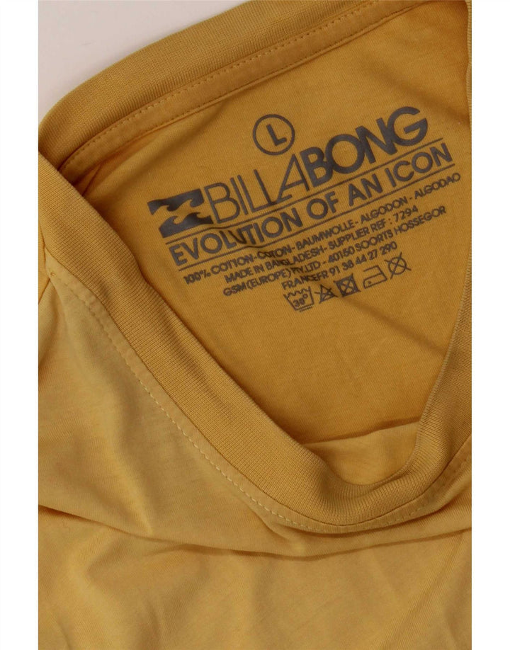 Billabong Herren T-Shirt Top Large Gelb Baumwolle