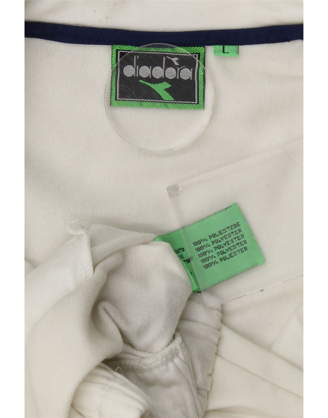 DIADORA Herren-Trainingsanzugoberteil mit Grafik, Größe L, Weiß, Farbblock