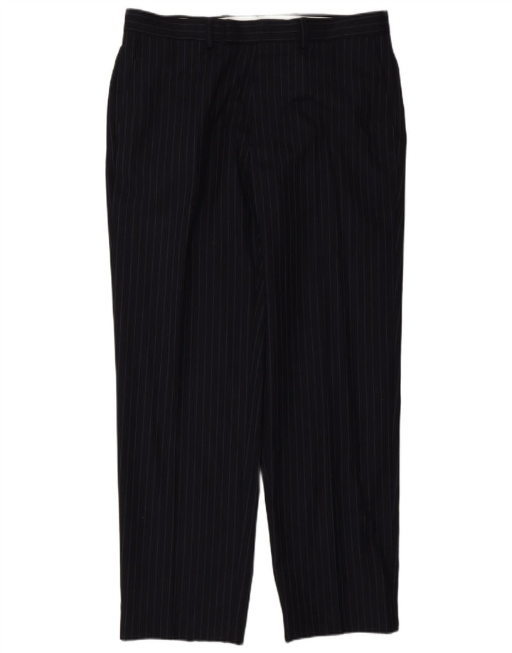 Marks & Spencer Herren-Anzughose in normaler Passform, W34, L31, Marineblau gestreift