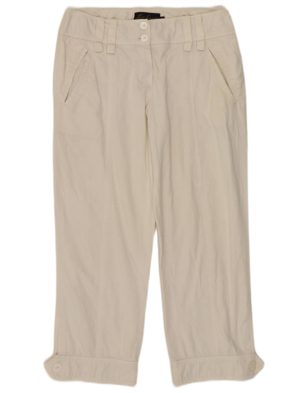 LUISA SPAGNOLI Gerade geschnittene Damenhose IT 42 Medium W30 L24 Weiß
